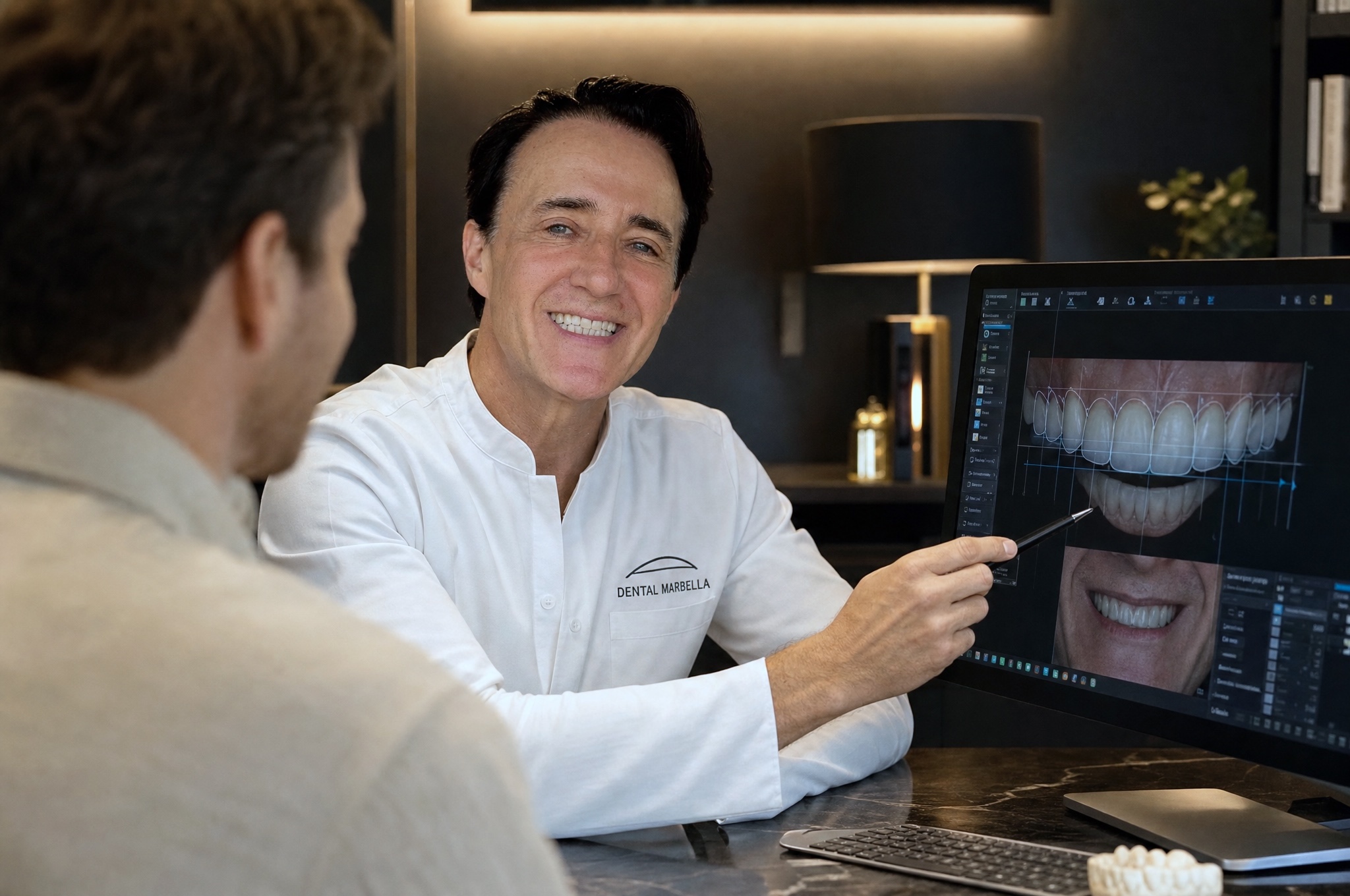 Dr. Cristea calmly talking a patient through their plan
