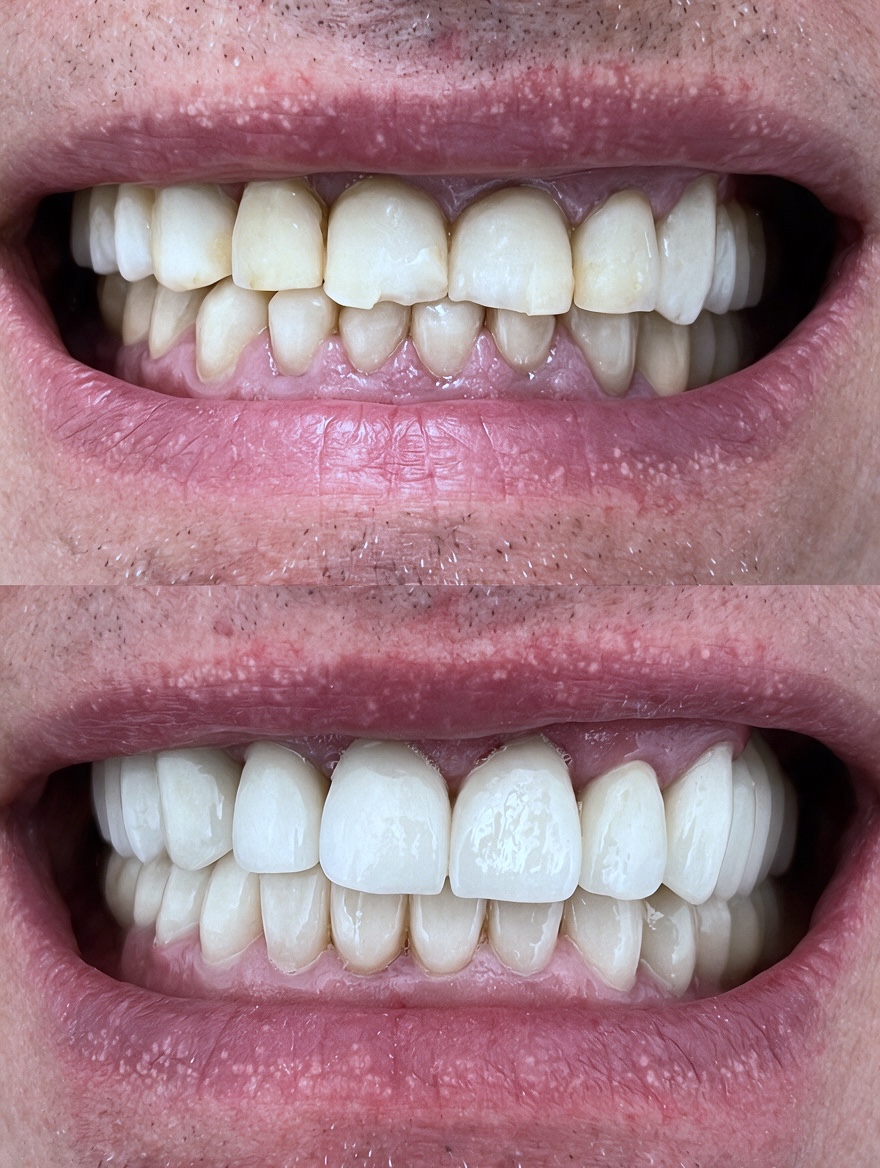 A rebuilt smile after years of grinding wear